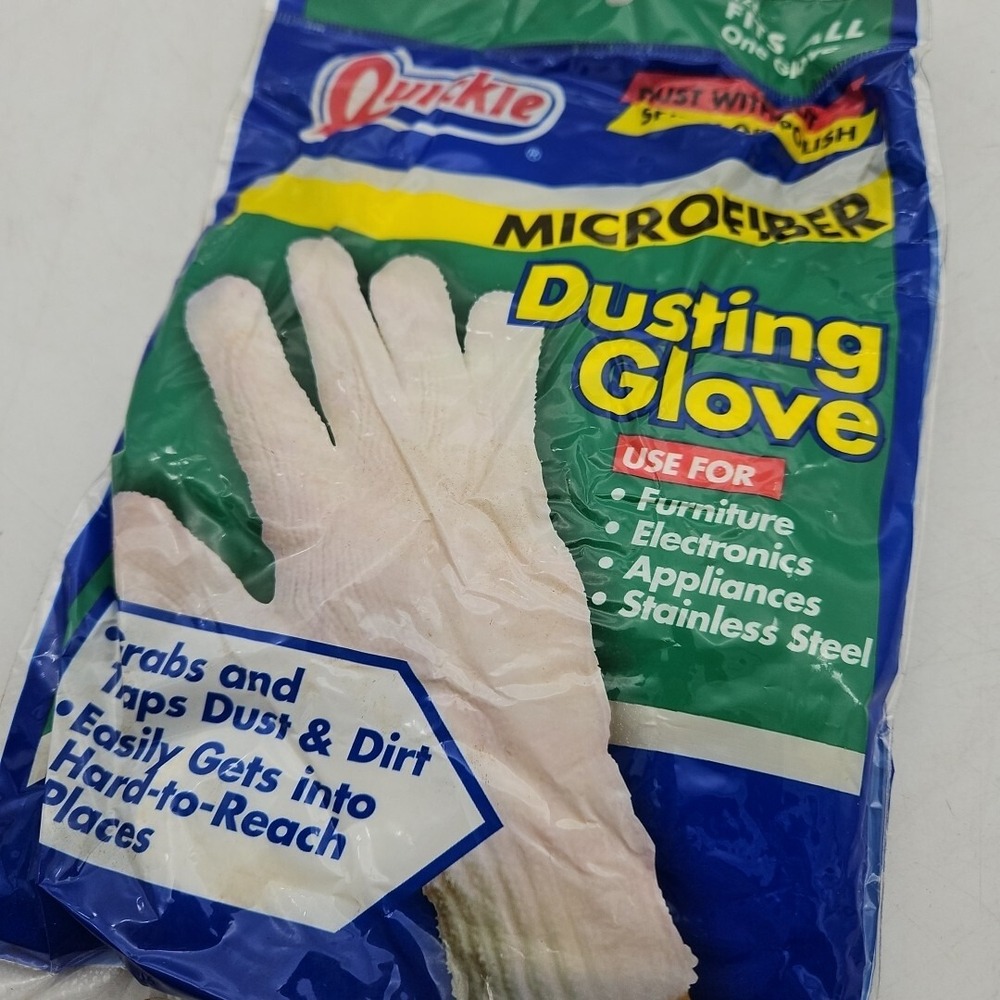 Quickie Microfiber Dusting Glove Deadstock NOS 2006 One Glove Fits All - Picture 2 of 5